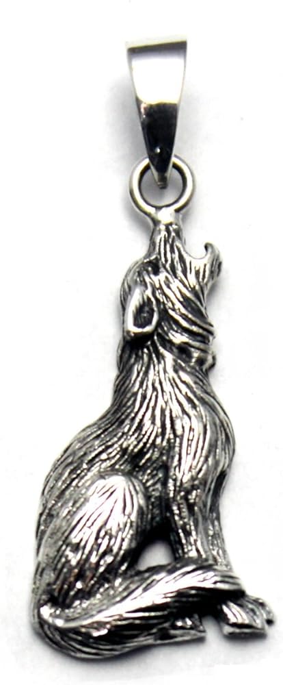 Amazon | 狼 オオカミ ウルフ シルバー925 ペンダント ペンダント