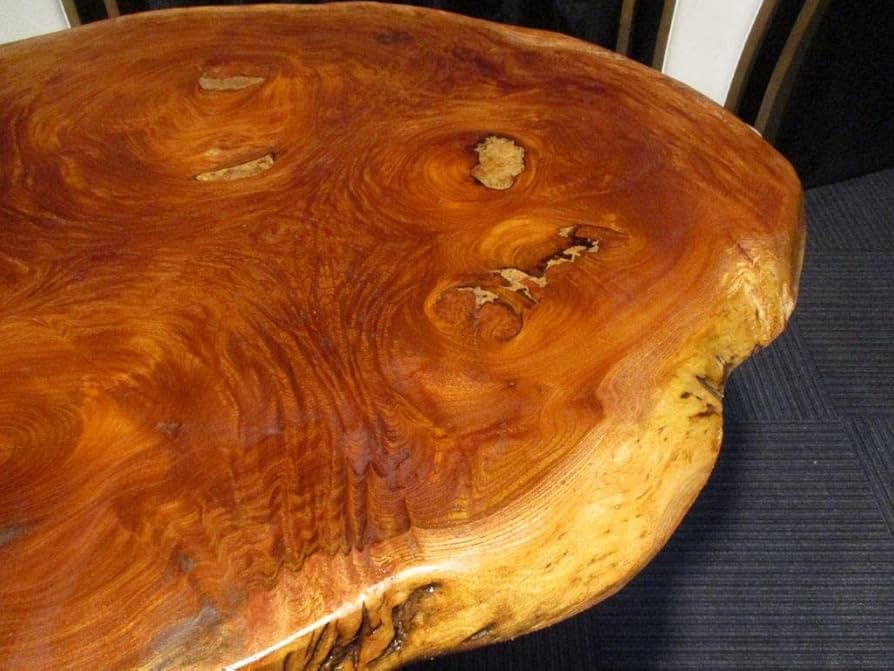 Amazon｜# 647□ 欅 ケヤキ 丸テーブル 輪切り テーブル 一枚板 無垢材