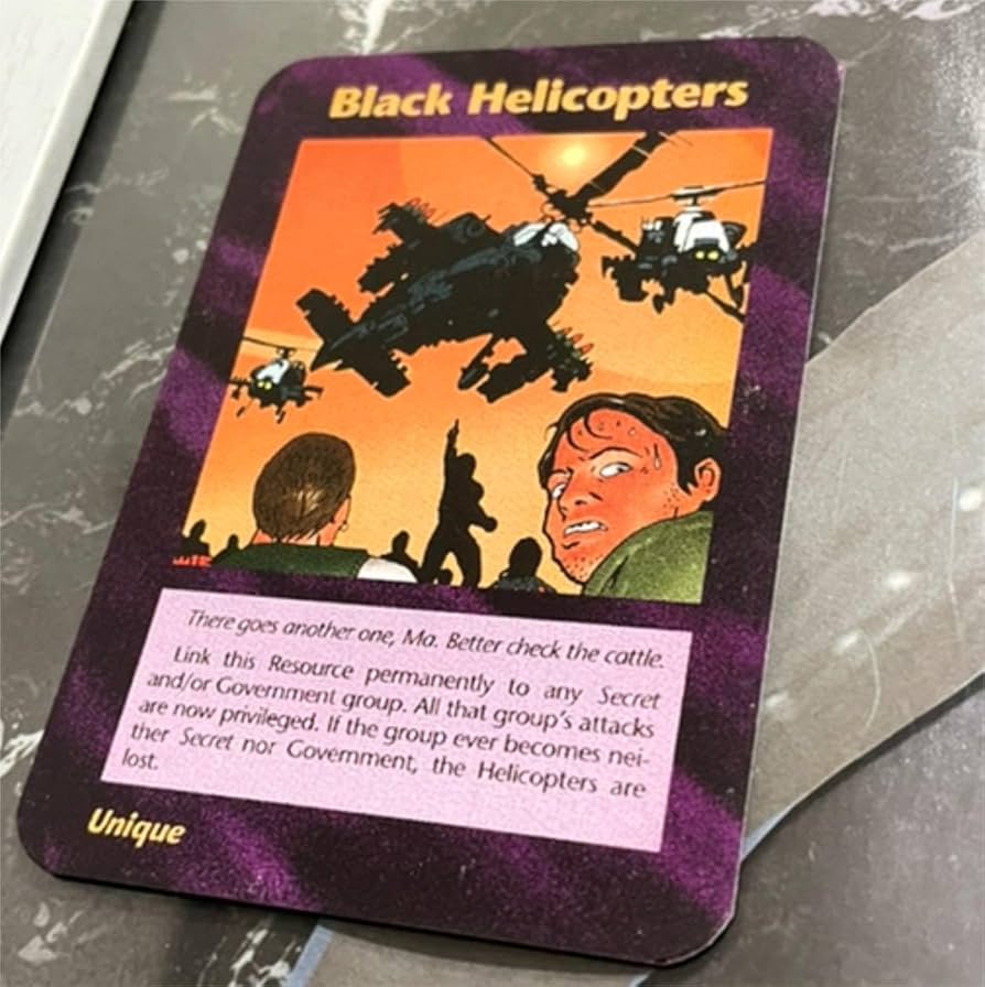 Amazon.co.jp: 90s USA ブラックヘリコプターイルミナティカード
