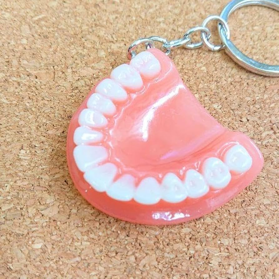 Amazon.co.jp: 62番リアル歯茎 キーホルダー 8 入れ歯 歯型 歯医者
