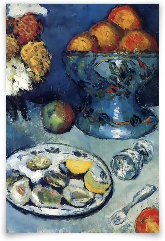 Amazon.co.jp: パブロ・ピカソのフルーツトレイと花のポスター抽象的な