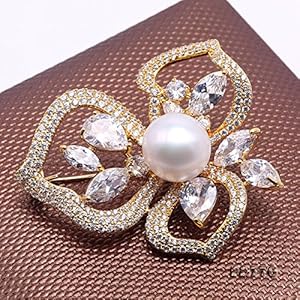 Amazon | JYX Fine Bouquet 12.5 MM淡水パールブローチピン | ブローチ