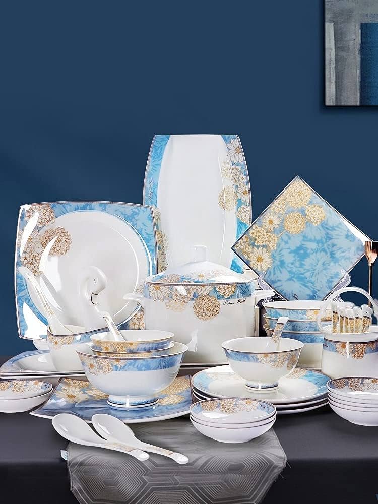 Amazon｜ヨーロッパの高級食器セット 60 点、食器セラミック皿と箸、10