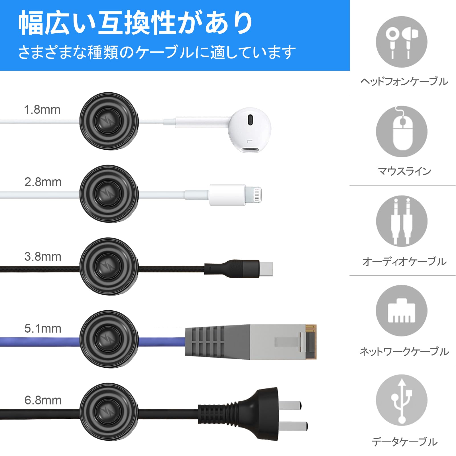 Amazon.co.jp: ケーブルホルダー マグネット 6個セット 配線 収納