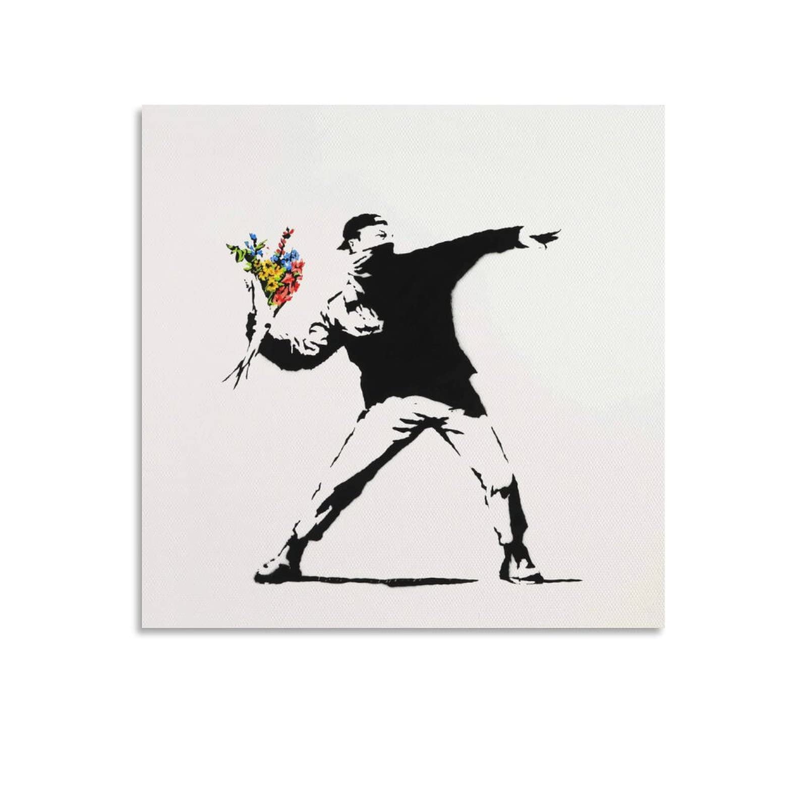 Amazon.co.jp: バンクシー Banksy 【花を投げる人絵画】 アート