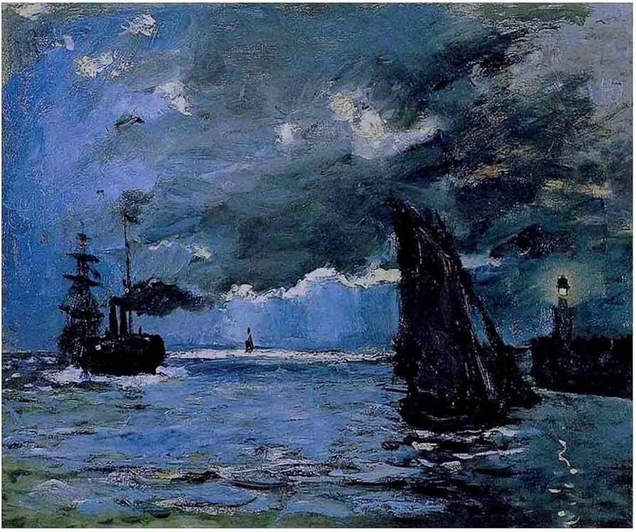 Amazon.co.jp: クロード・モネ《海景、夜の効果》インテリア絵画 部屋