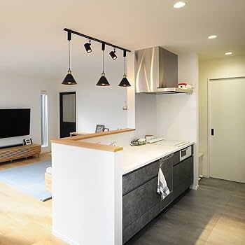 Amazon.co.jp : KIVEN 3個パック ブラック レトロペンダントライト 長