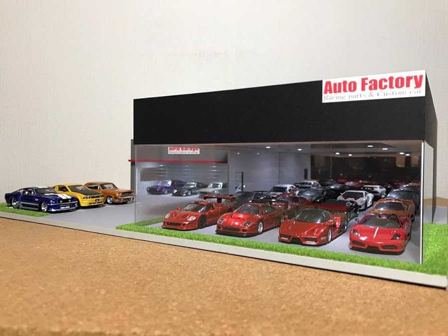 Amazon | ミニカー ジオラマ 1 64 カーディーラーⅣ（ブラック グレー