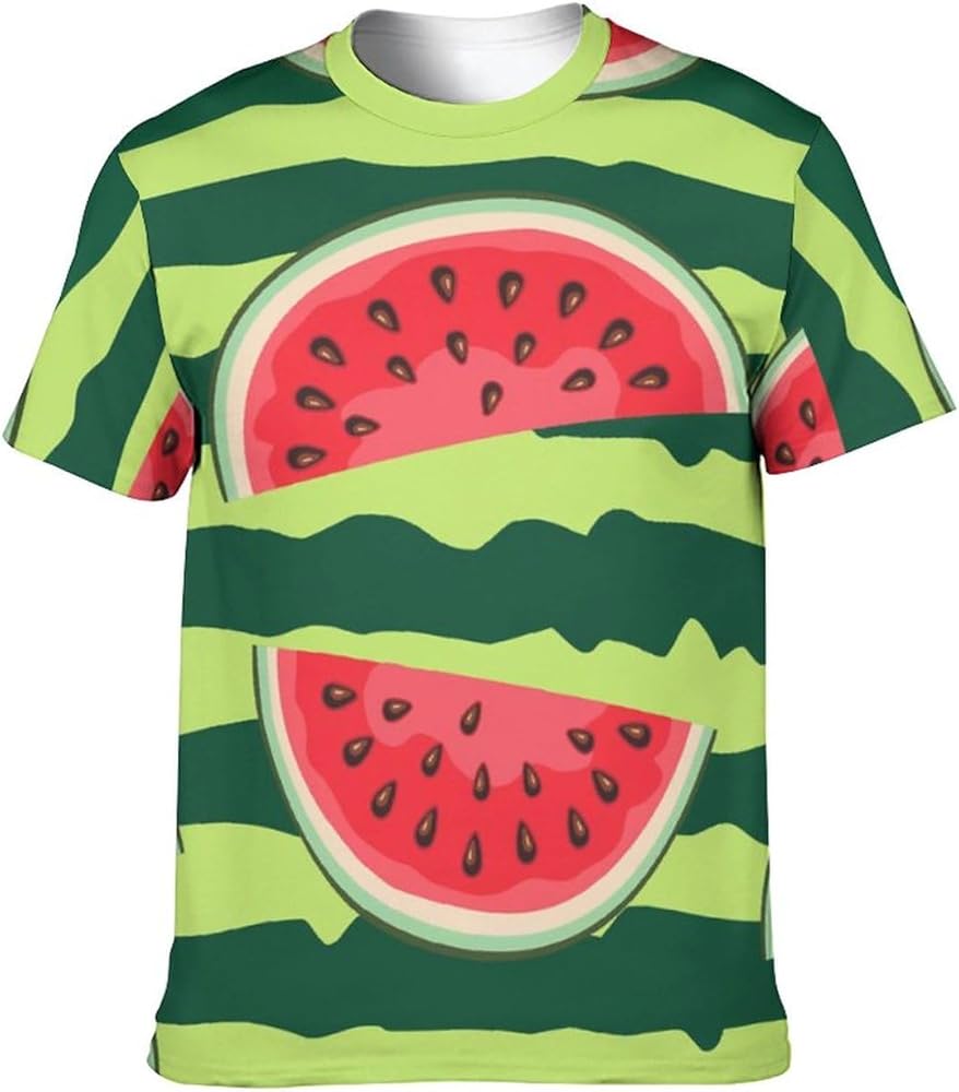 Amazon | [RYSTIX] Tシャツ メンズ スイカ柄 半袖 大きいサイズ