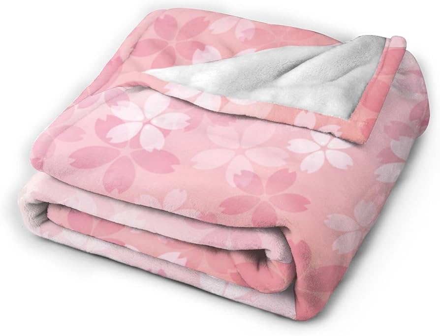 Amazon｜毛布 ピンク 桜 花柄 エレガント ブランケット 厚手 125×150cm