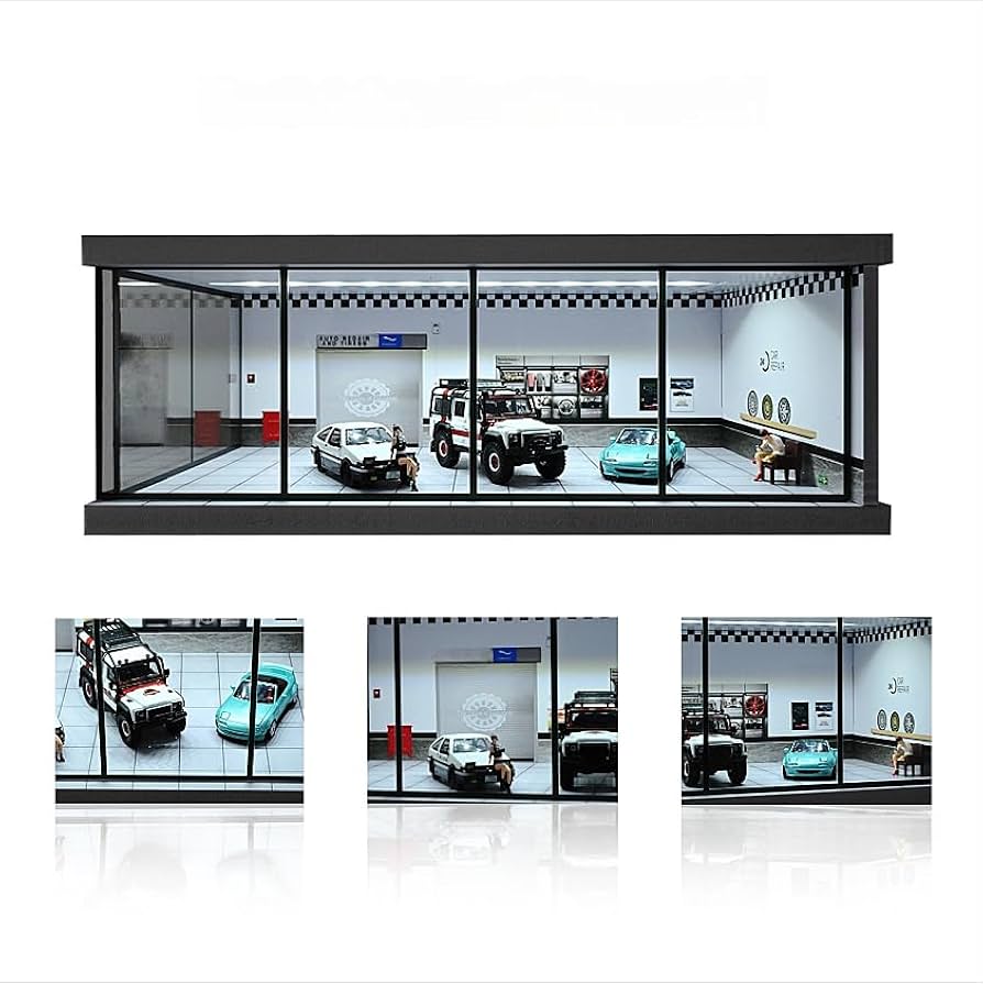 Amazon.co.jp: NUEIOVRW 1 64 ジオラマ カーガレージモデル LED照明