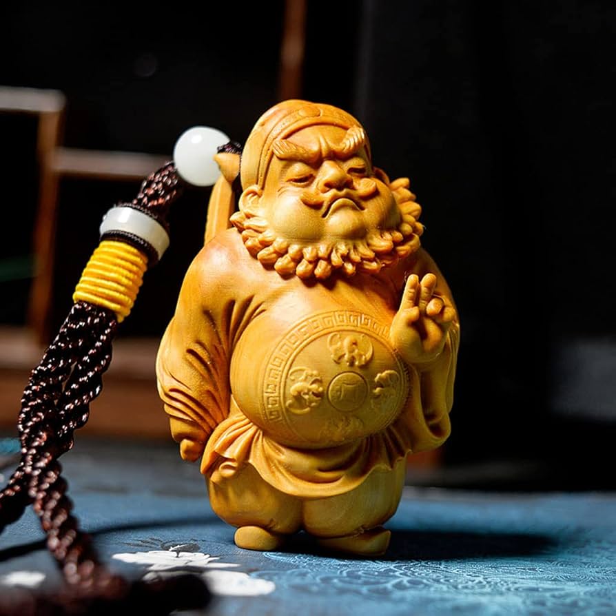 Amazon.co.jp: 木彫り 置物 ミニ 鍾馗 鍾馗様 高級天然ツゲ木彫り 和物