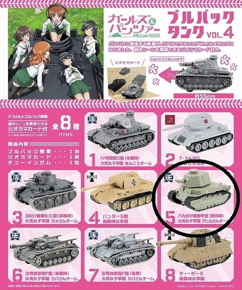 Amazon.co.jp: ガールズ＆パンツァー プルバックタンク Vol.4 5 八九式