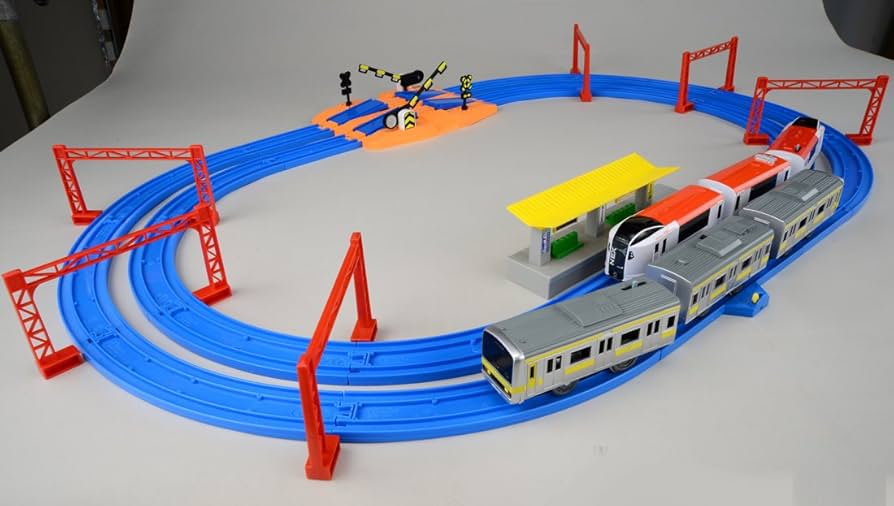 プラレール」と「ストレートレール＆どうろ」セット プラレール」と