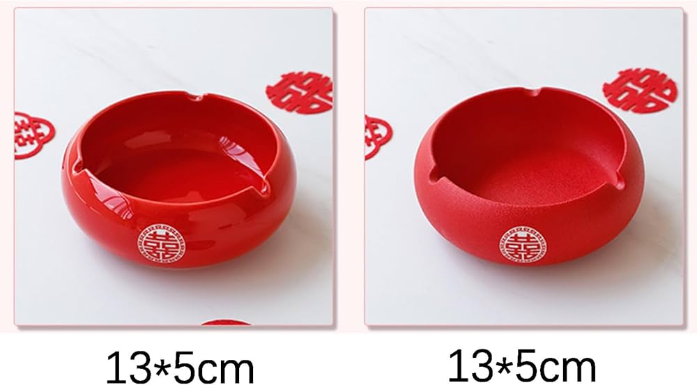 Amazon.co.jp: 結婚式のための赤いセラミック灰皿、防水性、屋内または