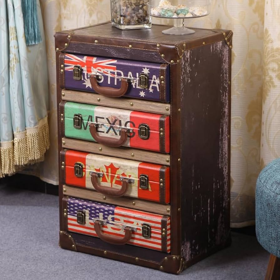 Amazon｜【Russelloko】チェスト ヴィンテージ トランク調 タンス