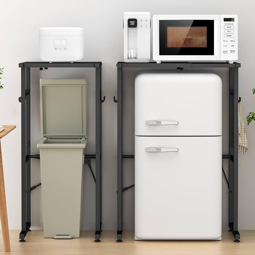 Amazon.co.jp: Holdm ゴミ箱上ラック レンジラック スチール 伸縮 40