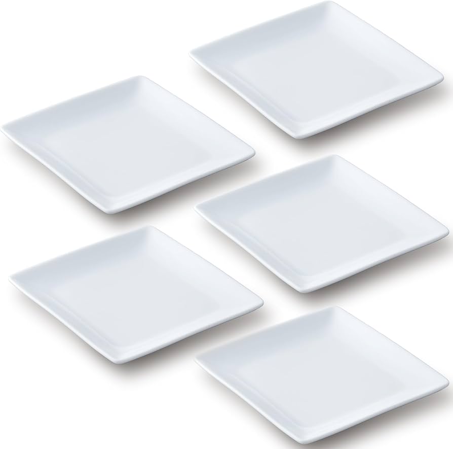 Amazon | 【5枚セット】スクエアー プレート13cm ホワイト 小皿 角皿