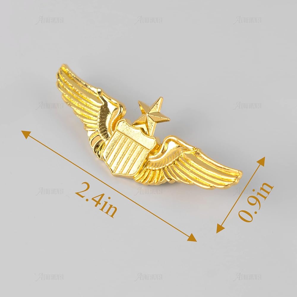 Amazon | AUEAR、金属製アビエイターウィングピンシニアパイロット