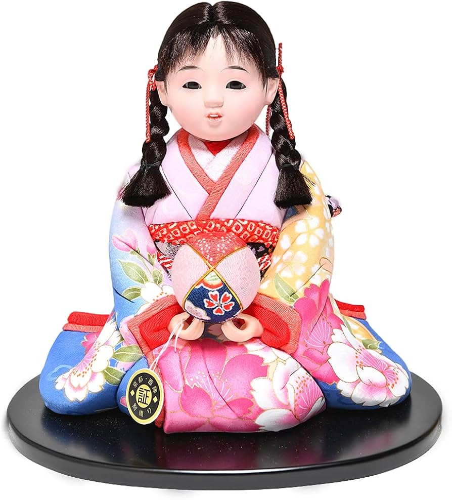 Amazon | 【木目込市松】【市松人形】6号彩花座り三つ編髪型木目込