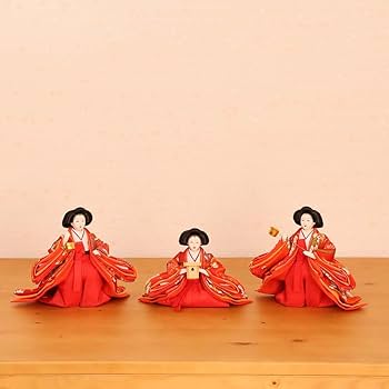 Amazon | 雛人形 ひな人形 五人飾り 5人 飾り 三人官女 収納飾り 黒