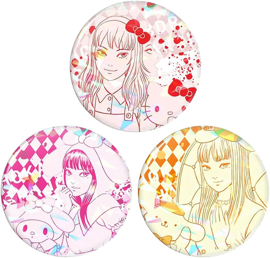 Amazon.co.jp: 富江 缶バッジ セット バッジセット 3枚セット 軽量