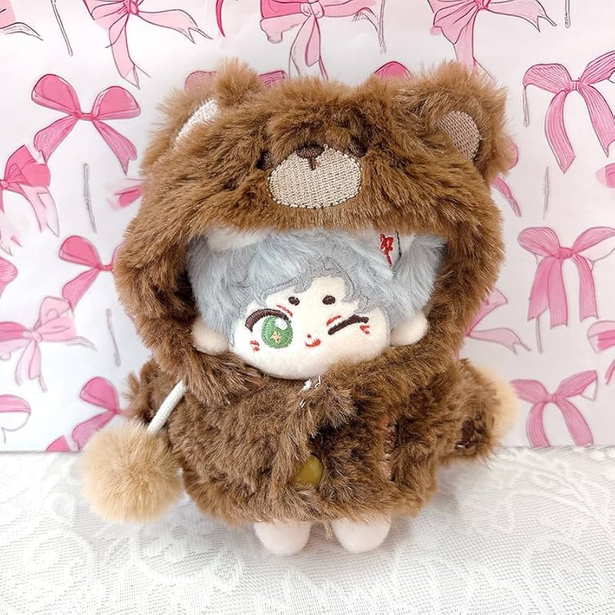 ゆ】10cm おすわり ぬい服 チョコクマ#39 2点セット 10cm おすわり