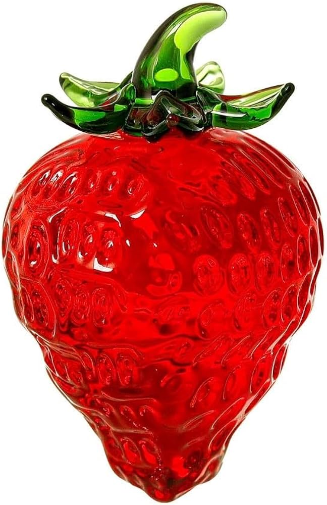 Amazon.co.jp: ガラス赤いイチゴ置物クリスタルフルーツグッズアート