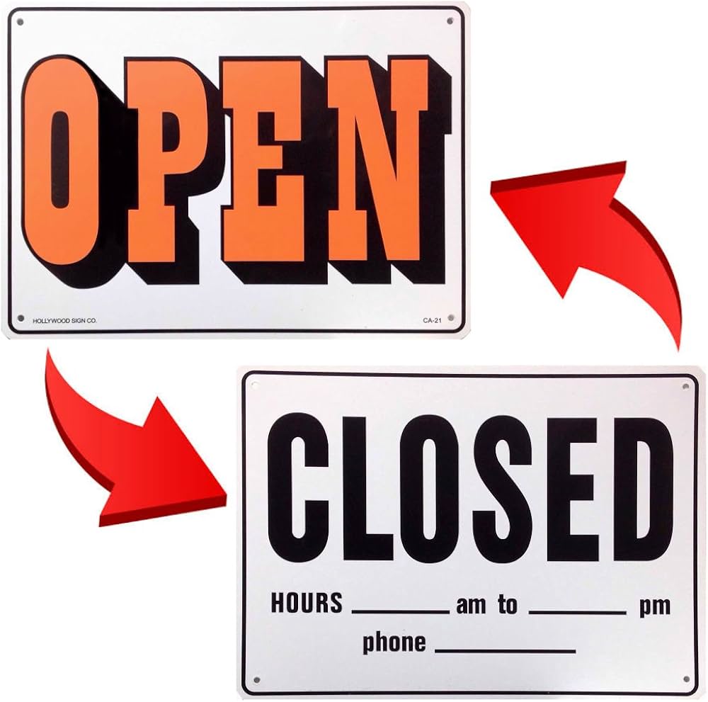 Amazon | アメリカン プラスチック サインボード OPEN/CLOSED オープン