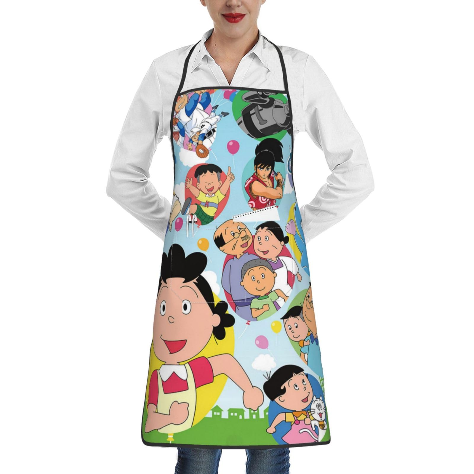Amazon｜サザエさん カフェエプロン 首掛け 前掛け 保育士 メンズ