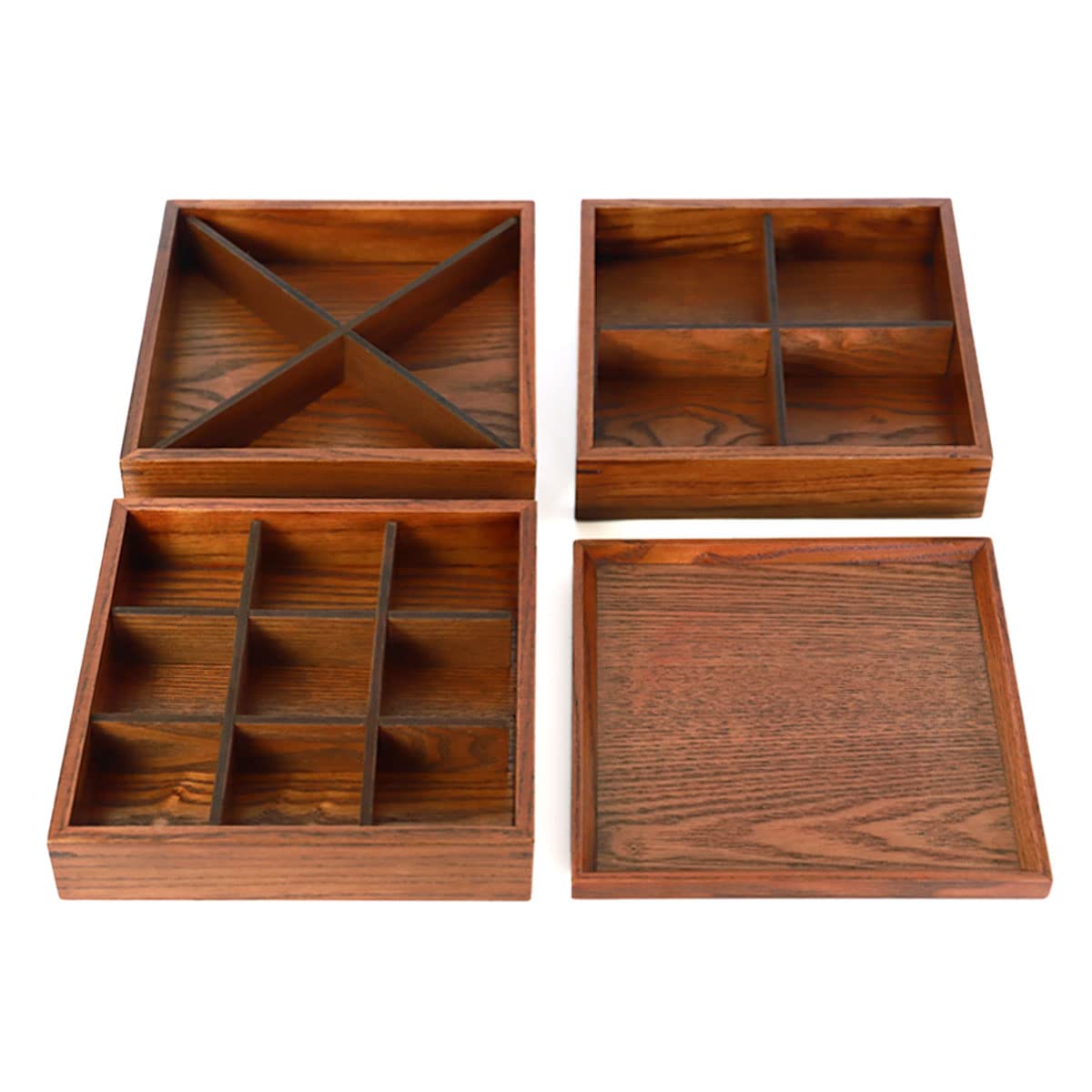 Amazon｜天然木製 三段重箱 6.5寸 20cm 漆塗り 3つ 仕切り付き 5～6人