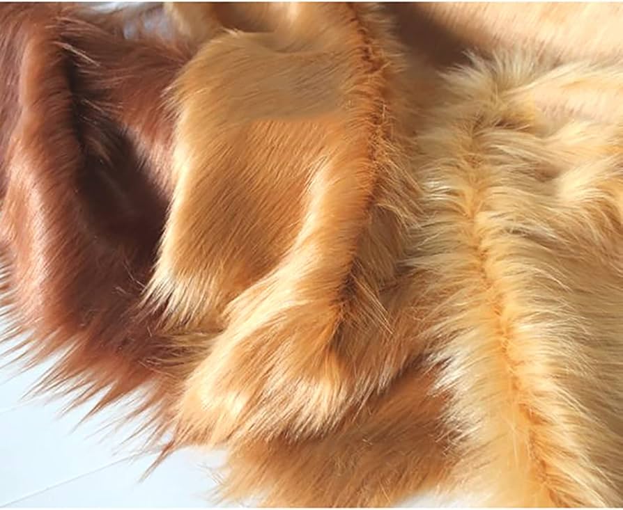 Amazon.co.jp: 柔らかい 茶色 フェイクファー生地150×50cm ロング
