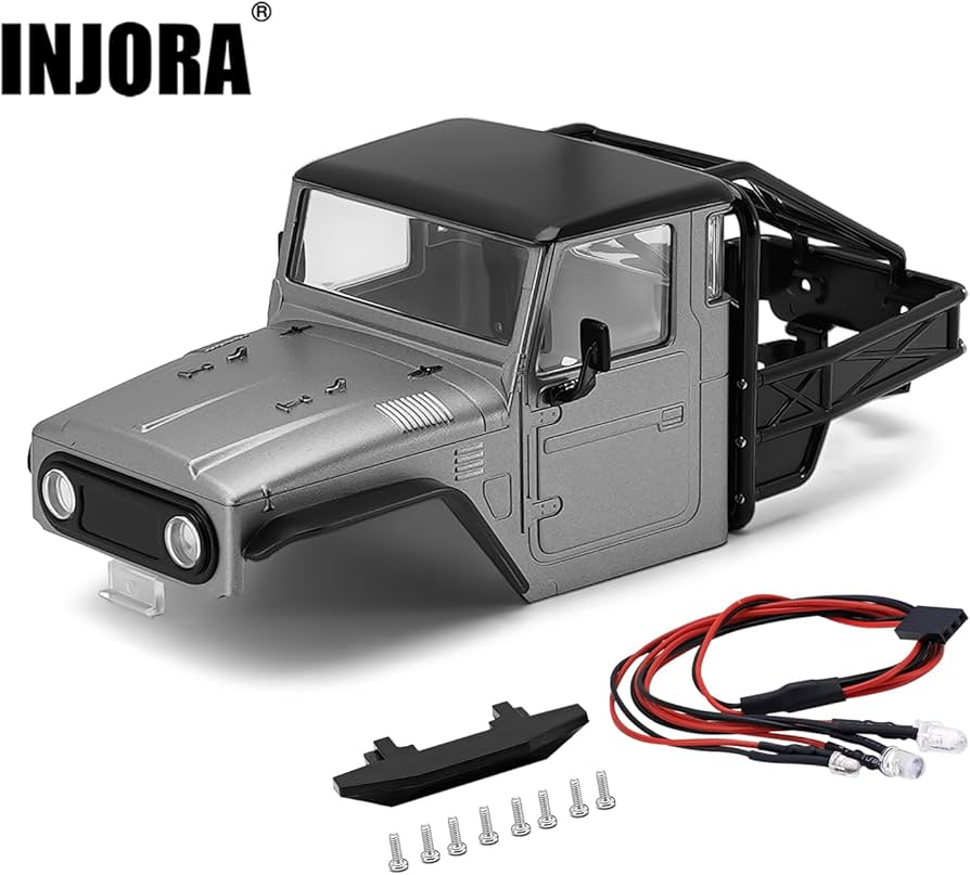 Amazon.com: INJORA 87g IR40 Truck Body Shell with Tube Cage for 1
