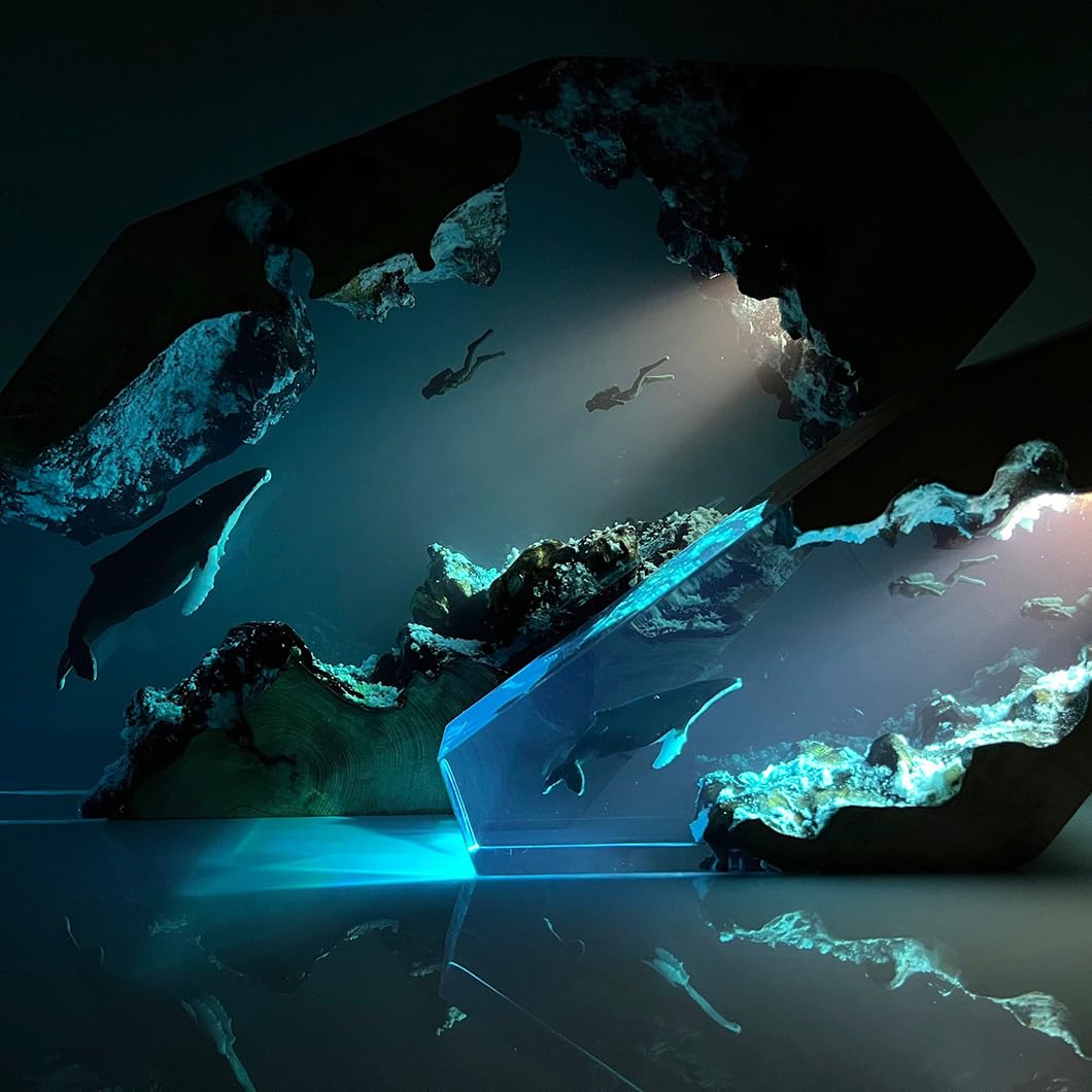 Amazon.co.jp : 海をテーマにしたジオラマ、レジン製オーシャンランプ