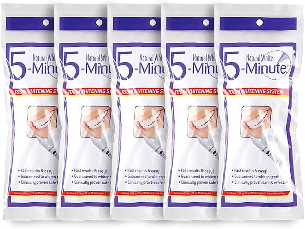 Amazon.com: 5 Pack Natural White 5-Minute Teeth Whitening Kits