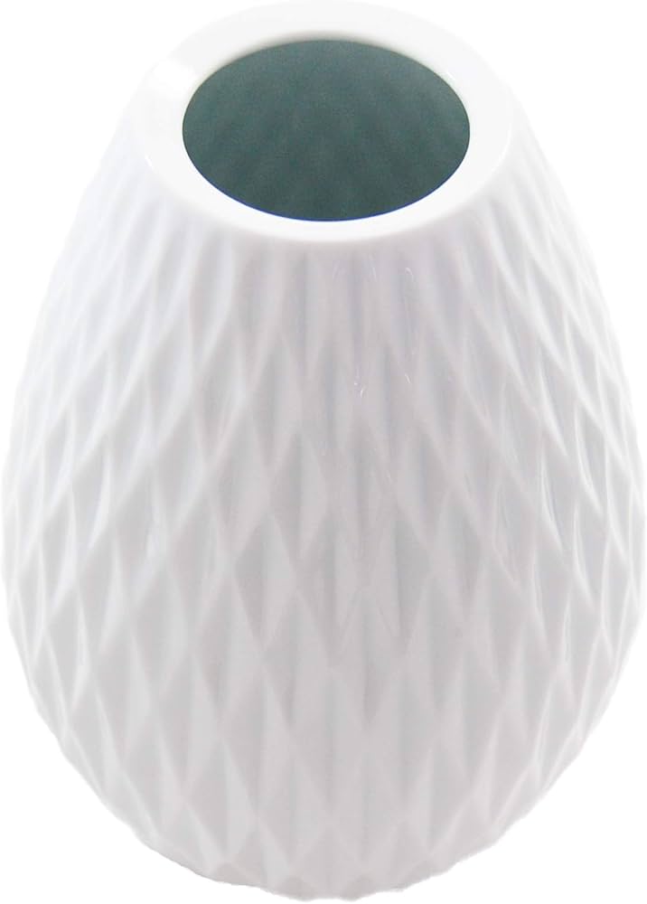 Amazon.co.jp: 香蘭社 花瓶 白磁ダイヤ 299-NSR ホワイト 22.8cm 299
