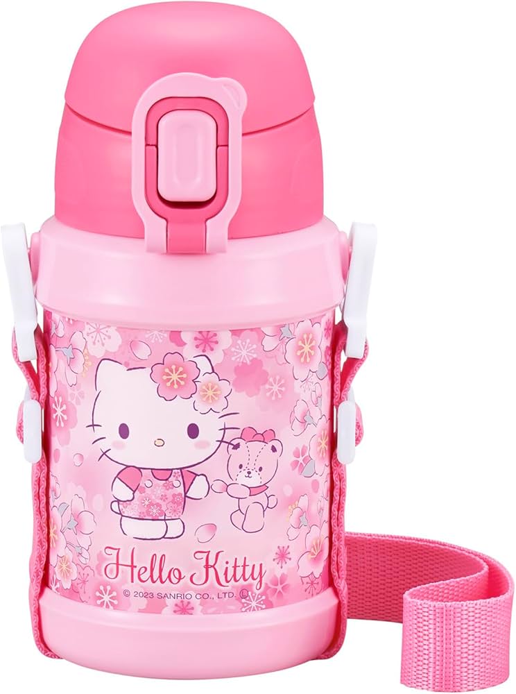 Amazon｜オーエスケー ハローキティさくら ストロー付ステンレスボトル