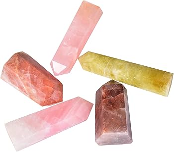Amazon.com: AMOYSTONE Large Rose Quartz Obelisk Tower Healing
