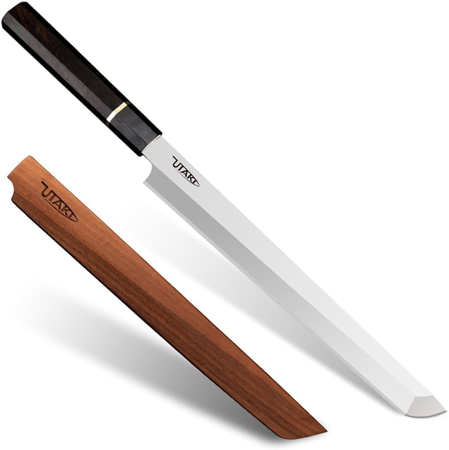 Amazon | Utaki 蛸引包丁 刺身包丁 柳刃包丁 刃渡り280 先丸蛸引き包丁