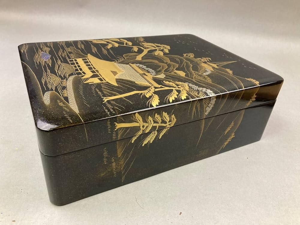 黒漆の文箱 金色装飾 黒漆 文箱 金色装飾 - メルカリ