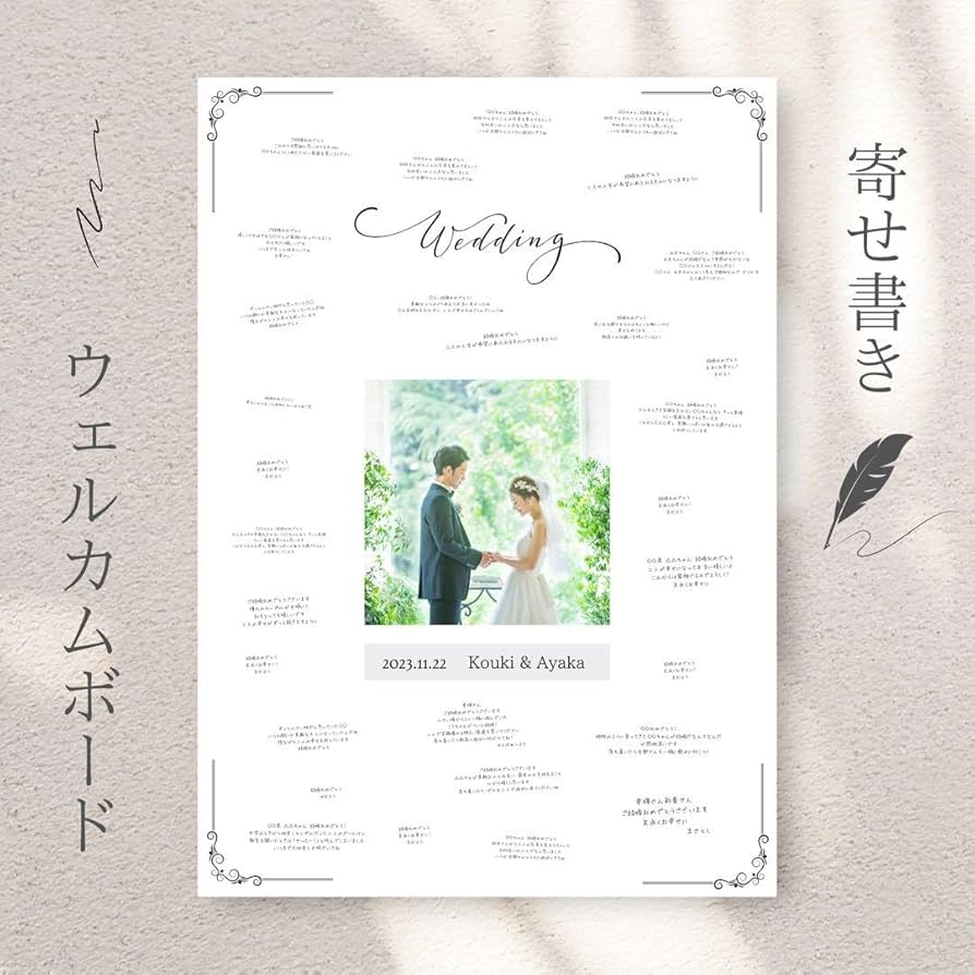 Amazon.co.jp: ウェルカムボード 寄せ書き 結婚式 芳名帳 ゲスト 結婚