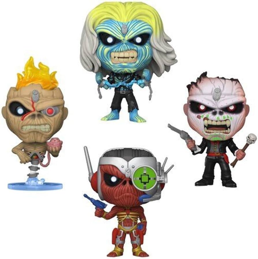 Amazon.com: FUNKO POP! ROCKS: Iron Maiden - Eddie 4PK Glow in the