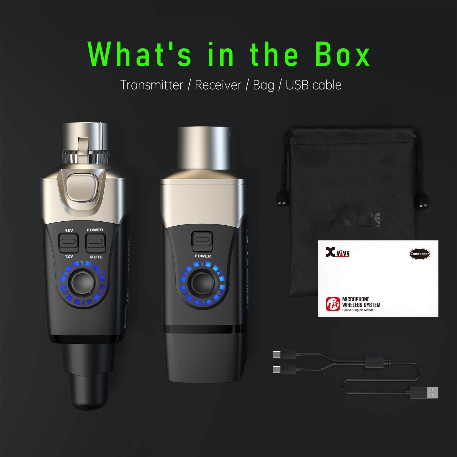 Amazon.com: Xvive U3C Microphone Wireless System 2.4GHz XLR