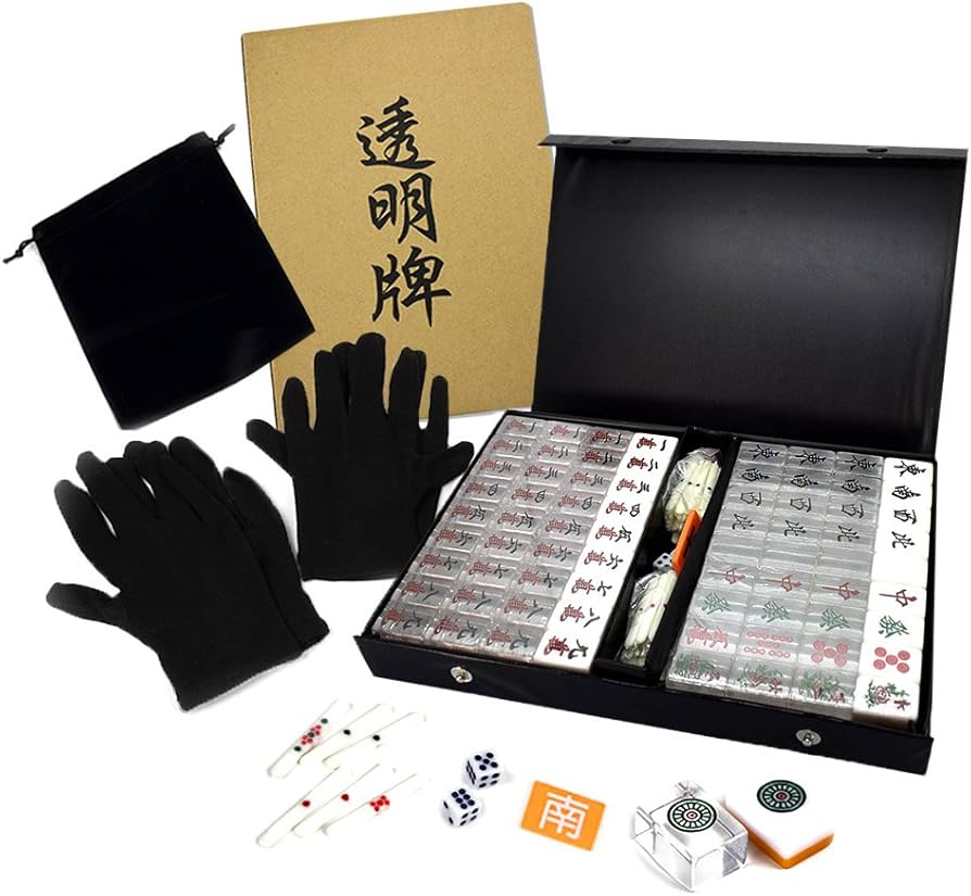 Amazon.co.jp: JUST style【透明麻雀牌 麻雀 セット】(目隠し袋 + 黒