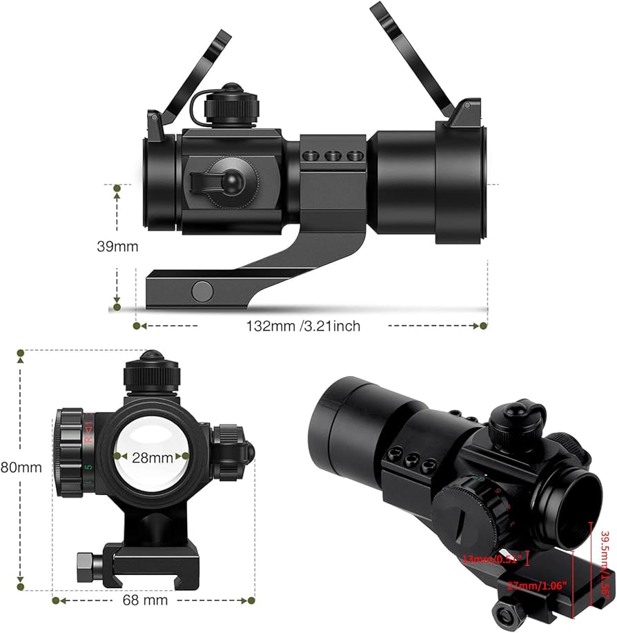 Amazon.co.jp: FOCUHUNTER 4MOA 1x32 ライフルスコープレッドドット赤