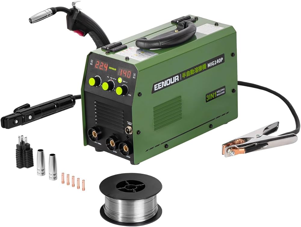 Amazon | EENOUR 半自動溶接機 MIG140P 最大出力140A 100V・200V兼用 1