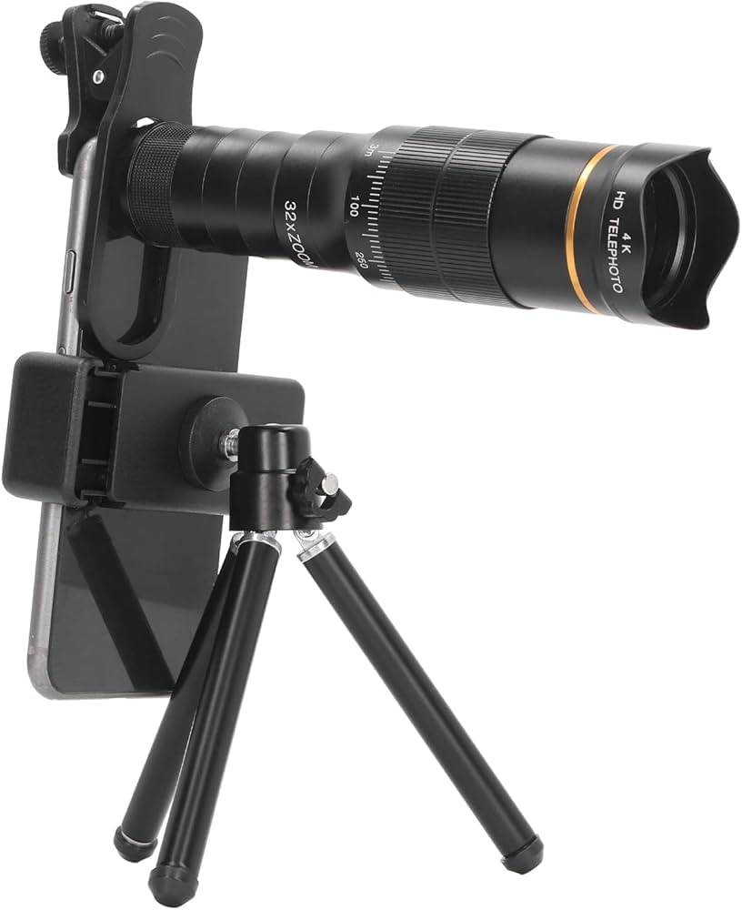 Amazon.com: 32X Zoom Lens with Tripod, Mobile Phone Telephoto Lens