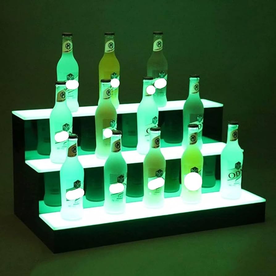 Amazon｜LEDライト付き酒ボトルディスプレイシェルフ、 酒瓶