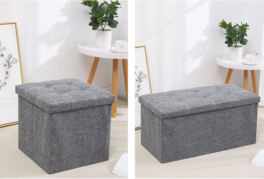 Amazon｜[SDGYS3G] オットマン ライトグレー 収納スツール 大容量収納