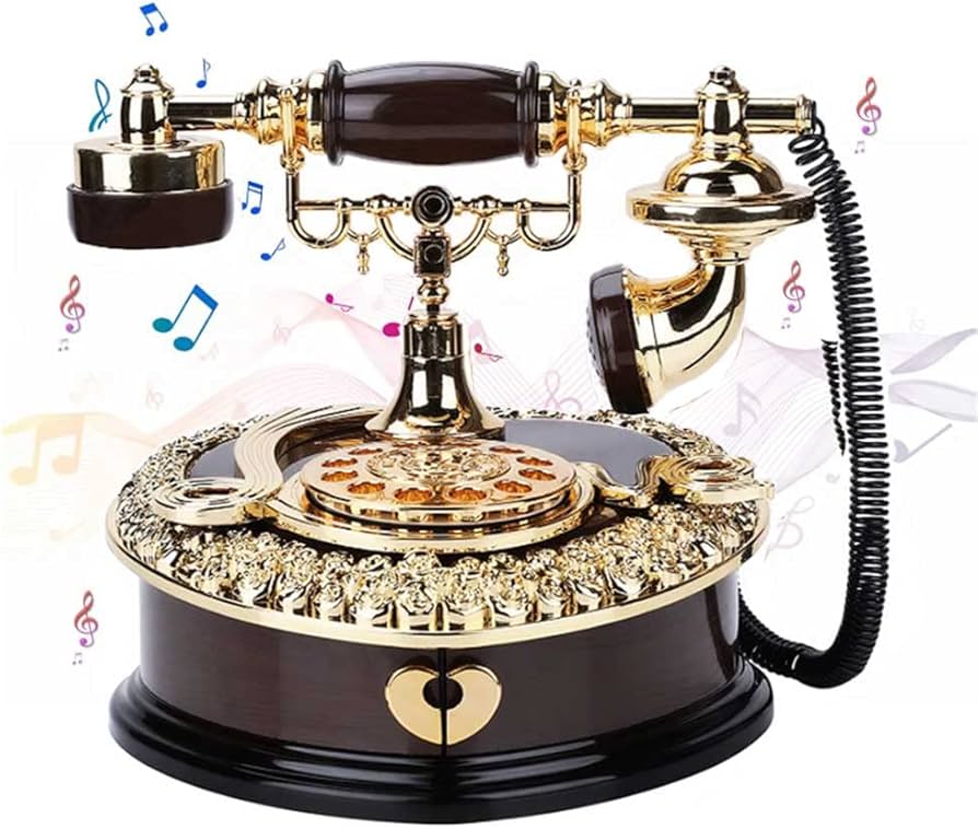 Amazon | オルゴール ヴィンテージ電話オルゴール 音楽ボックス ハート